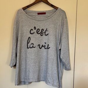 Love Scarlett Gray Sweater With Sequins Sparkly Party Holiday NYE Size 3X